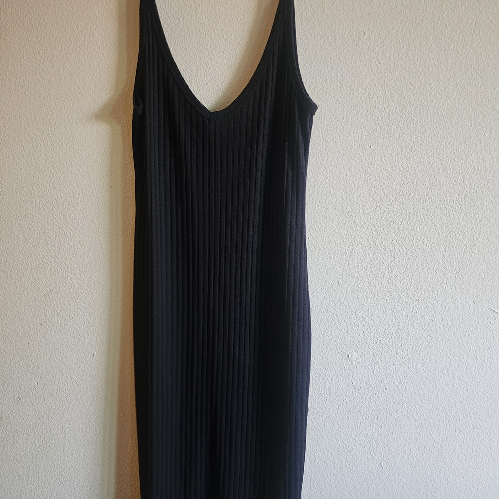 Rip Curl Black Ribbed Midi Dress